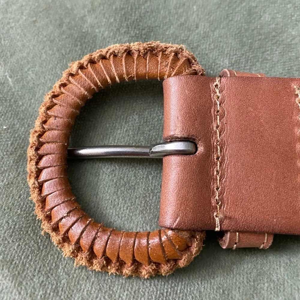 Fossil ladder braided leather belt H-28